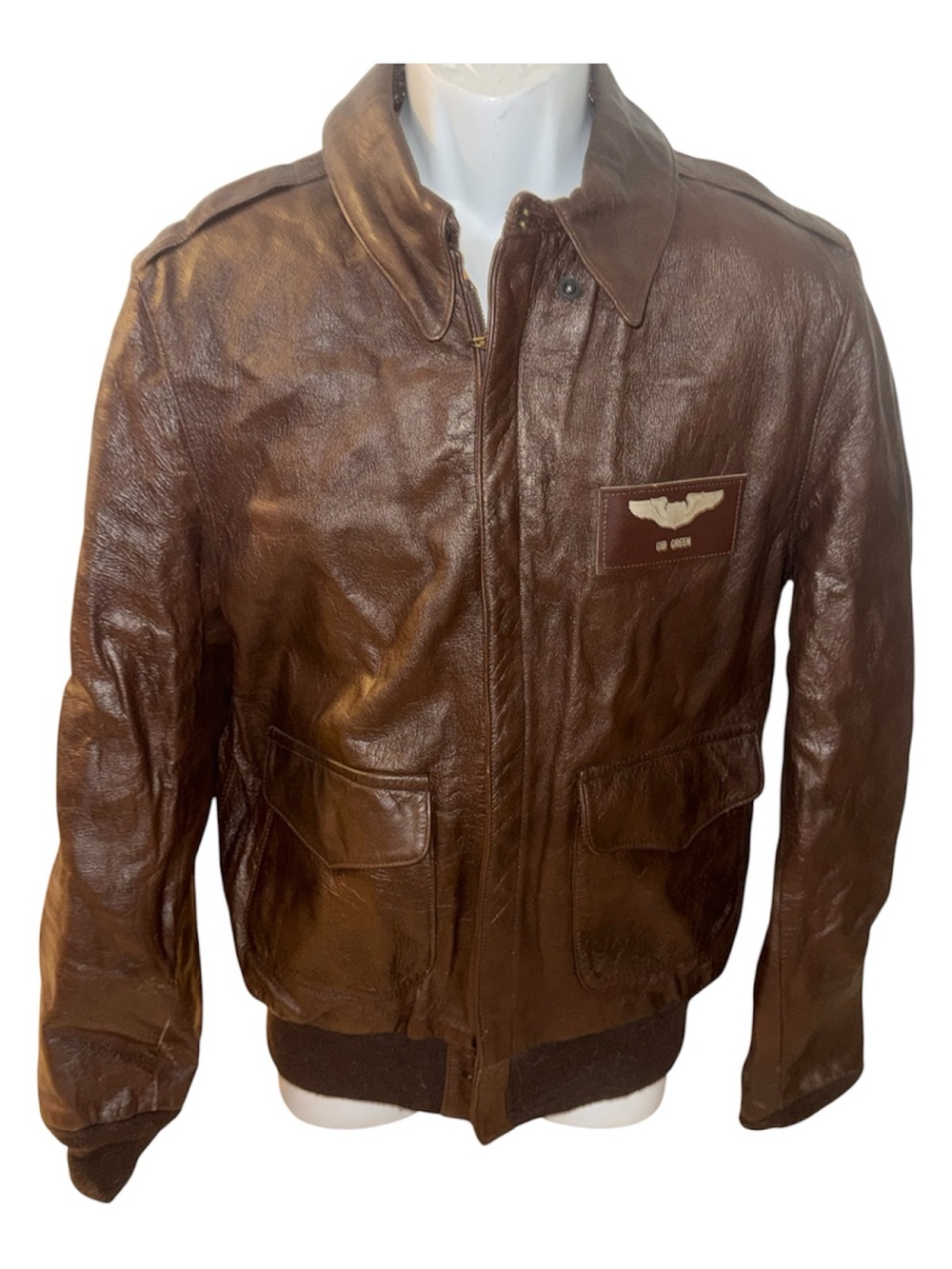Vintage Flight Apparel Industries Type A-2 Leather Flight Jacket 44 Long USAF